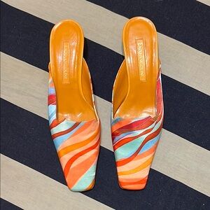Enzo Angiolini Multicolor Striped Mules